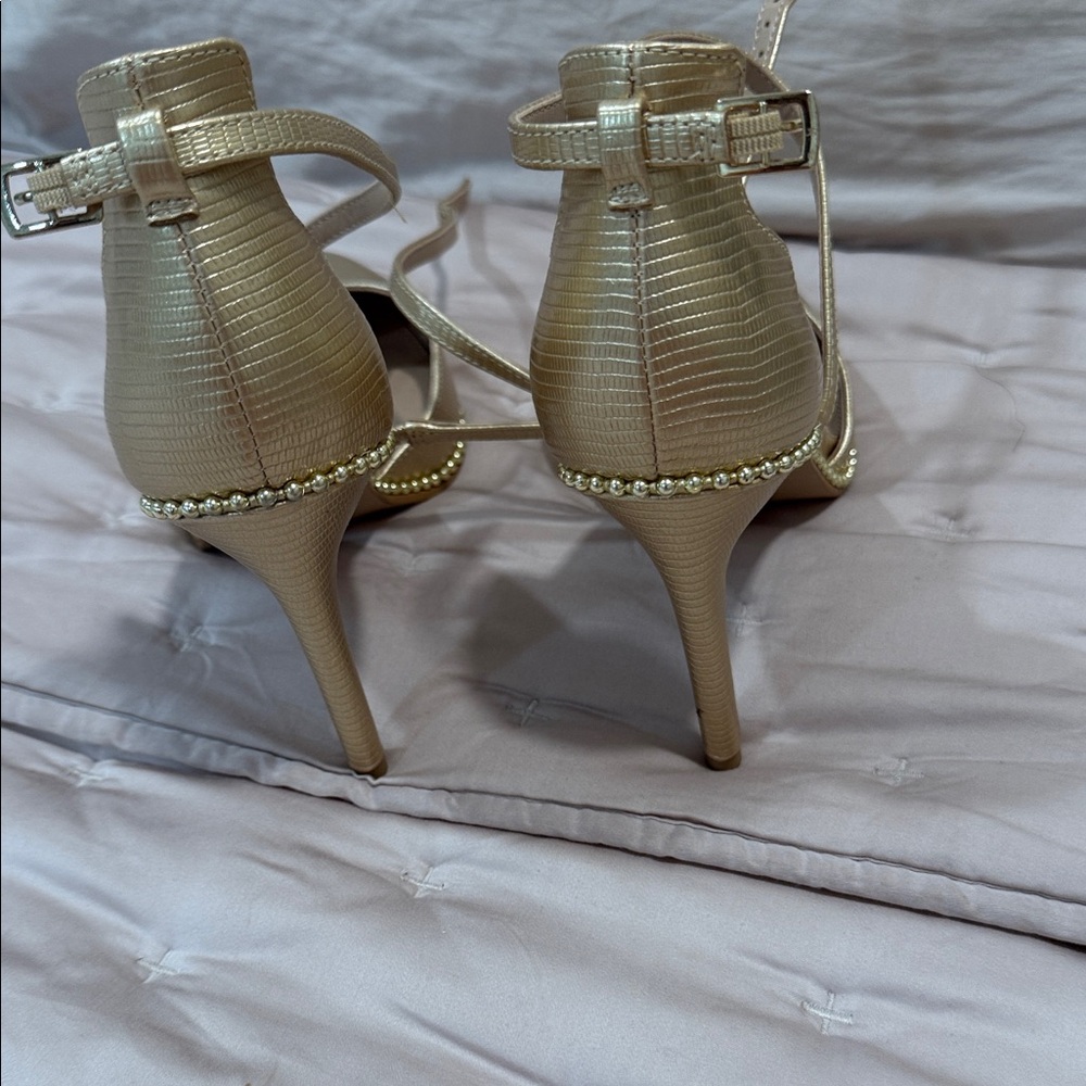 BCBGeneration Gold Pointed Toe Heels - Picture 4 of 5